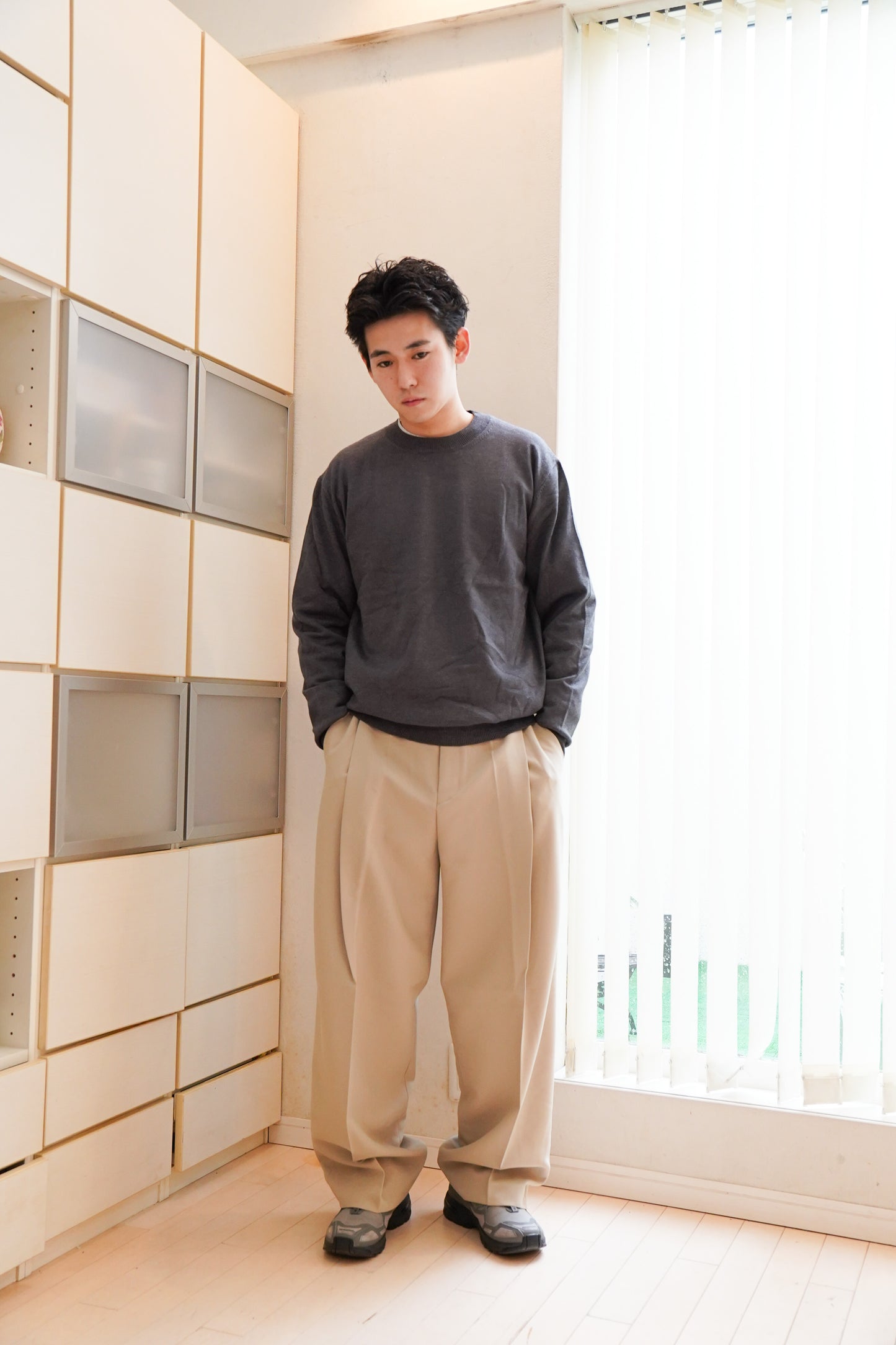 one tuck basic slacks
