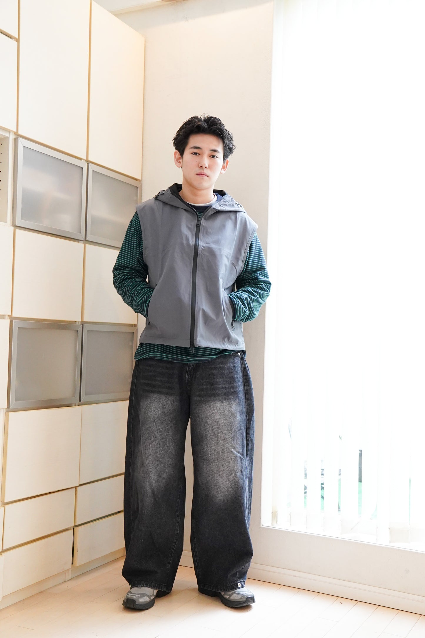 nylon hood vest