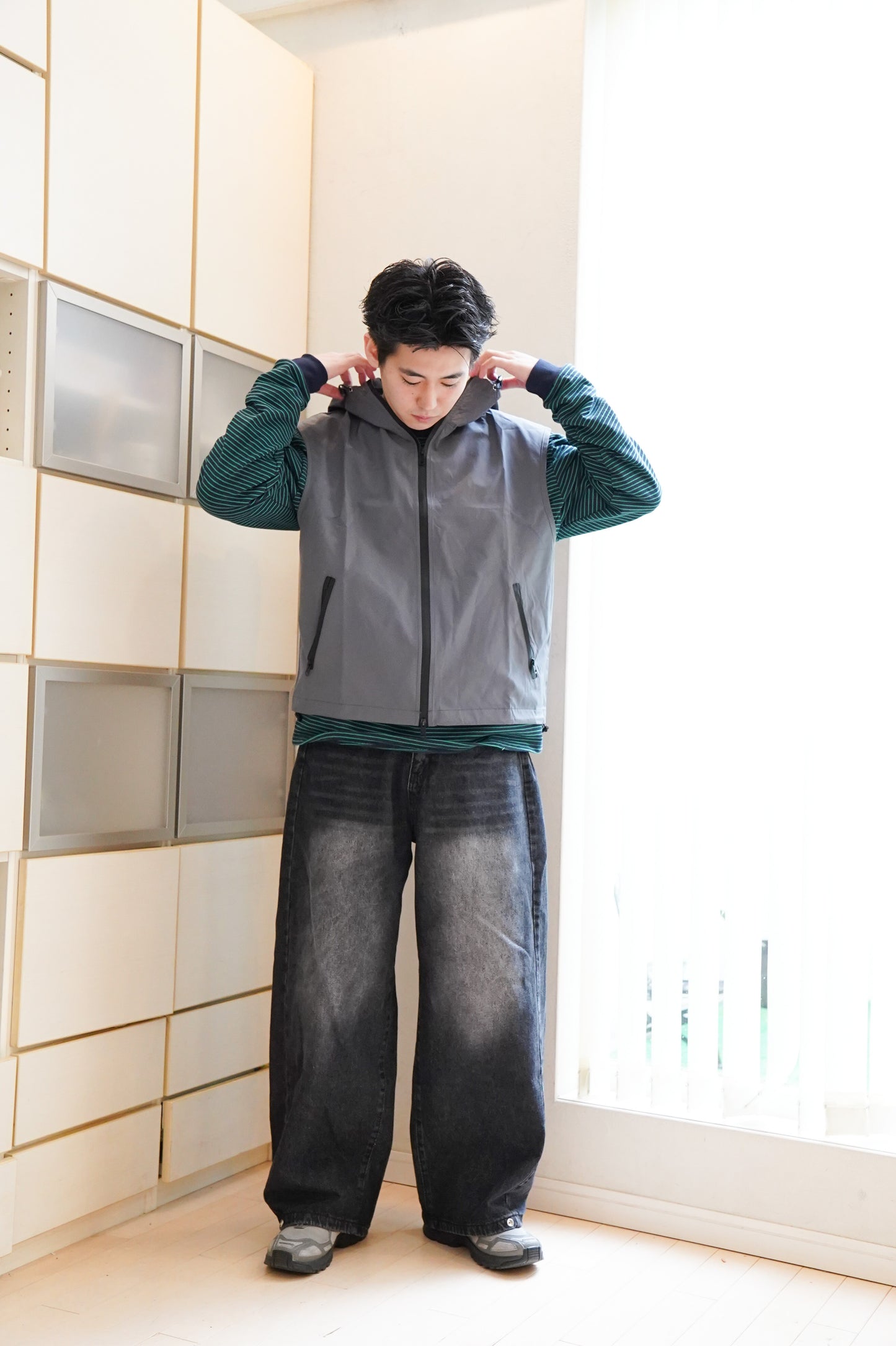 nylon hood vest